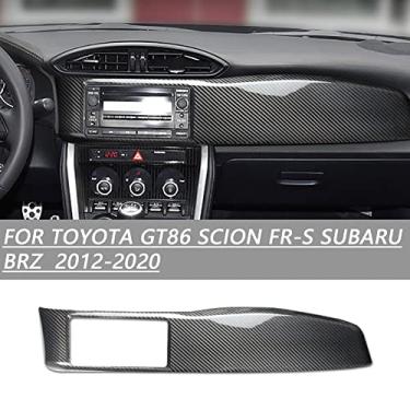 Imagem de FINMOKAL Carbon Fit Para Toyota 86 Scion Frs Subaru Brz Dashboard Rádio Painel Tampa Do Painel Preto, Fibra De Carbono
