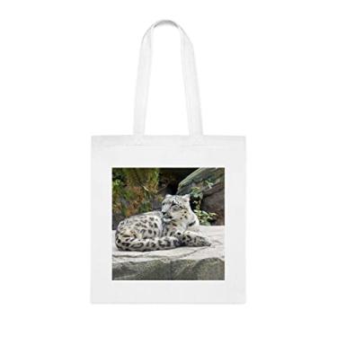 Imagem de Sacola de leopardo de neve, presente de sacola de leopardo de neve, bolsa de ombro, bolsas reutilizáveis de leopardo de neve, ideia de presente de cesta de Natal de aniversário, presente