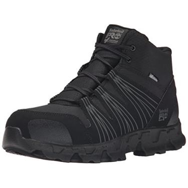 Imagem de Timberland PRO Men's Powertrain Mid Alloy Toe ESD Industrial Hiking Boot, Black Synthetic, 11.5 M US