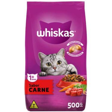 Imagem de Ração Whiskas Carne para Gatos Adultos - 500 g