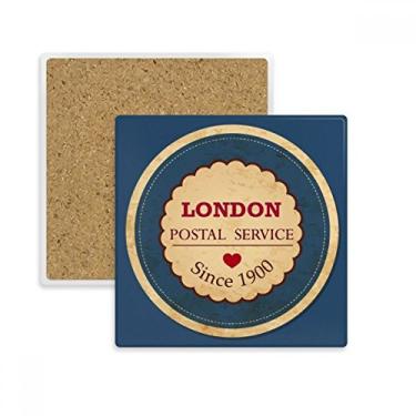 Imagem de Love UK London Britian England Carimbo Quadrado Porta-copos Porta-copos Porta-copos Pedra isolante