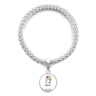 Imagem de Bracelete de prata com pingente de fantasma decapitado de Halloween Horus com corrente ajustável