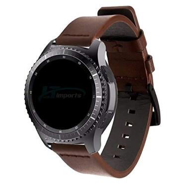 Imagem de Pulseira 22mm Couro compativel com Samsung Galaxy Watch 3 45mm - Galaxy Watch 46mm - Gear S3 Frontier - Amazfit GTR 47mm - Amazfit GTR 2 3 4 - Marca LTIMPORTS (Marrom-escuro)