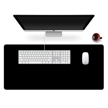 Imagem de Tapete de couro para mouse pad, protetor de mesa, grande, de couro, de poliuretano, desktop, laptop, mouse pad, 30 x 39,8 cm, 2GG, impermeável, para escritório, casa, trabalho, preto