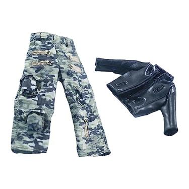 Imagem de UGPLM Conjunto de roupas de jaqueta e calça em escala 1/12, jaqueta e calça em miniatura, roupa moderna, moda, terno completo para figura de ação masculina