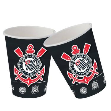 Imagem de 8 Copo Papel 200 Ml Corinthians Festa Infantil Aniversario