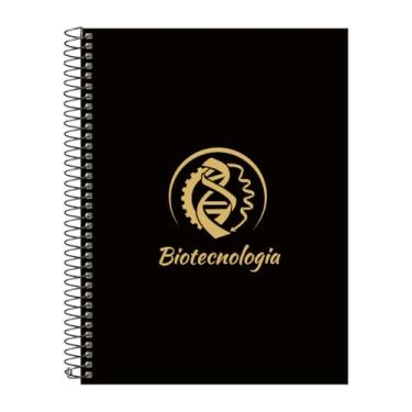 Imagem de Caderno Universitário Espiral 20 Matérias Profissões Biotecnologia (Preto e Gold)
