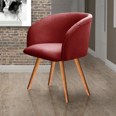 Imagem de Poltrona Atenas Pé Palito Decorativa para Sala de Estar Bordô