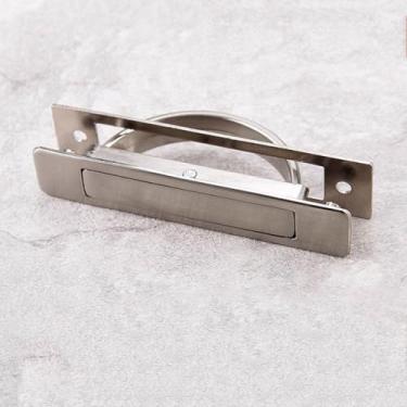 Imagem de Puxadores ocultos, porta de liga de zinco, capa de puxar embutida, maçaneta escura, botões embutidos, ferragens de móveis, aço inoxidável