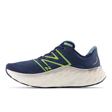 Imagem de New Balance Fresh Foam X More V4 Tênis de corrida masculino, Nb azul marinho/abacaxi cósmico/azul herança, 44