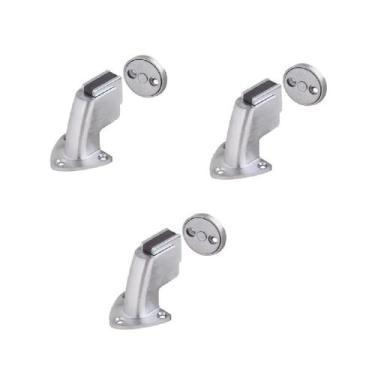 Imagem de Kit 3 Prendedor Fixador Batedor Porta Magnético 808 Escovado - Imab