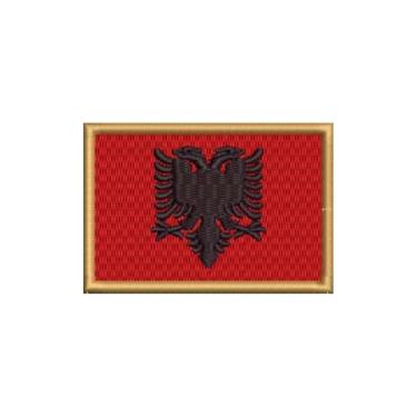 Imagem de BP0221-001 Bandeira Albânia Patch Bordado 7,5×5,0 (D-Arquivo Matriz para bordar.)