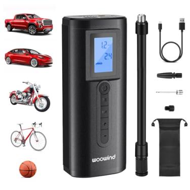 Imagem de Woowind AP2-P Brinquedo rodas bomba portátil carro compressor de ar elétrico de 150 PSI para bicicleta, motocicleta com válvula de presta, Schrader yDunlop