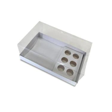 Imagem de Caixa Bentô Cake com 6 Doces (16,5cmx26cmx10cm) Branco - 5 unidades - 