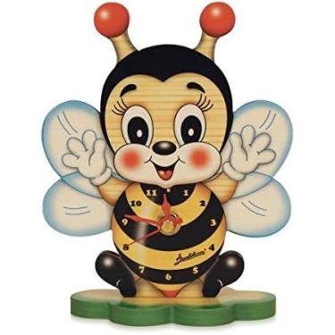 Imagem de Relogio abelha para quarto infantil para bancada madeira. - INCOTERM