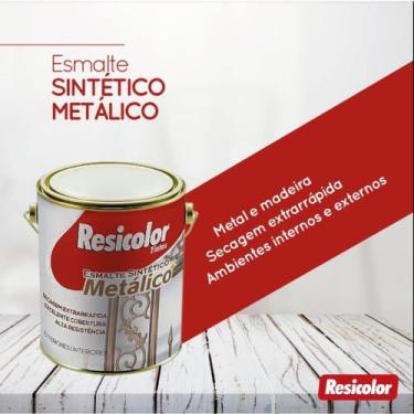 Imagem de Tinta Esmalte Sintético Metálico Resicolor 900 Ml, Amarelo Ouro