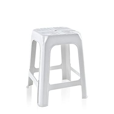 Imagem de Banqueta Plástica Branca Fácil Transporte E Limpeza Arqplast