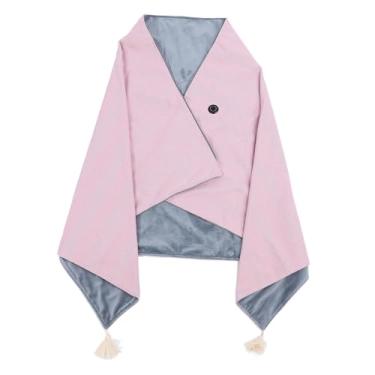 Imagem de Cobertor Aquecido Usb Xale Portátil 3 Níveis de Aquecimento Zíper 8 Zonas Cobertor de Aquecimento Elétrico para Escritório Doméstico Algodão Diagonal (Roxo Rosa)