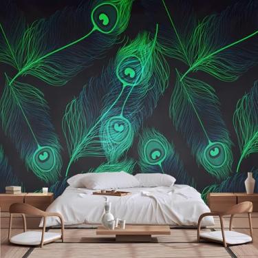 Imagem de Lcythiazole Mural de penas de tamanho personalizável - papel de parede artístico, fundo de penas, papel de parede de penas de animais, autoadesivo, para quarto e escritório