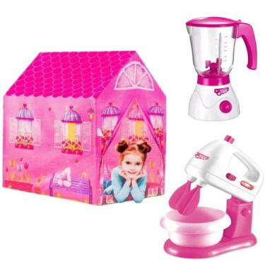 Imagem de Kit Batedeira Brinquedo Infantil Com Barraca Liquidificador - DM Toys