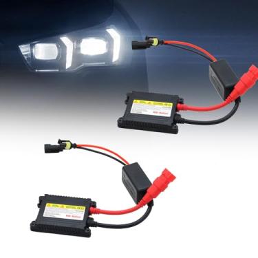 Imagem de CHRYMUM 2Pcs Hid Ballast, Car Xenon Hid Ballast, Dc 12V 35W Universal Xenon Headlight Ballast Kit, Super Slim Xenon Ballast, Super Slim Hid Ballast Kit Adequado Para H1 H3 H4 H7 H11 H13 9005 9006 90