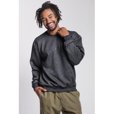 Imagem de Blusa Masculina Moletom Gola Careca Polo Wear Preto, Preto, GG