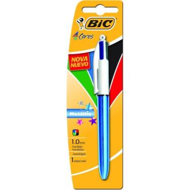 Imagem de Caneta Bic 4 Cores  Ponta Esferográfica Retrátil Média de 1.0mm - LF P