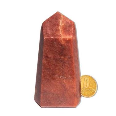 Imagem de Ponta Quartzo Vermelho 7 a 8 cm 110 g Pedra Natural Tipo B - Cristaisd