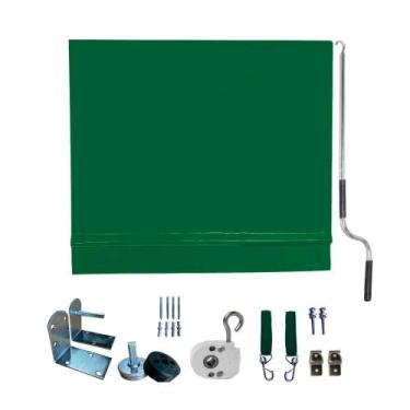Imagem de Toldo Cortina Verde - 1,50m x 1,50m - kit completo - RM Policarbonatos