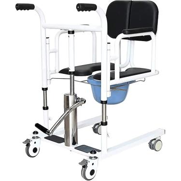 Imagem de Cadeira de rodas hidráulica para uso doméstico, assento dividido de 180°, cadeira de chuveiro multifution e elevador de paciente resistente para adultos, A