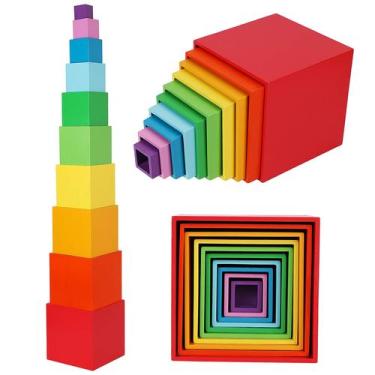 Imagem de Caixas empilháveis Toys of Wood Oxford TOWO Rainbow 2+ Years