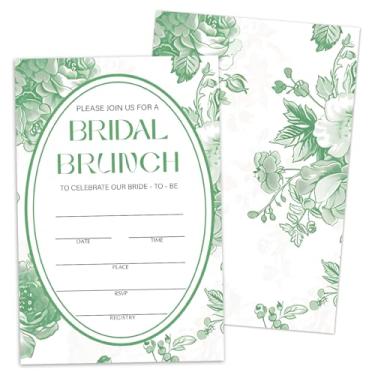 Imagem de Convites de brunch nupcial, convites florais para novos casais Sr. e Sra. Convite de chá de casamento com 25 preenchedores com envelopes, decorações de lembrancinhas de festa de casamento e chá de