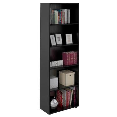 Imagem de Estante Livreiro 5 Prateleiras 180x60 Cm Preto Arly Preto