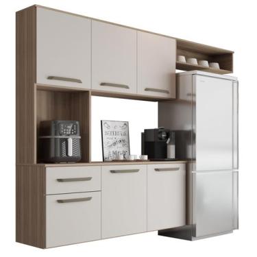 Imagem de Kit Completo De Armário Aéreo Clean 6p Cozinha P Apartamento - Metal M