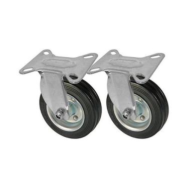 Imagem de Kit 2 un roda rodízio fixo borracha maciça 5 polegada - AJAX