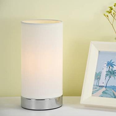 Imagem de Lampwell Luminária De Mesa Pequena Fion Para Sala Estar, Como Cabeceira Quarto, Moderna, Infantil, Abajur Noturno, Φ3,94 × A8,27 Pol., Lâmpada Excluída, Branco-Sujo