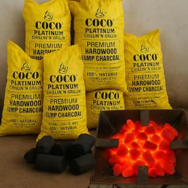 Imagem de HIGH QUALITY COCO PLATINUM Carvão Vegetal Premium, Combustível 100% Natural Para Churrasco, 45 Lb