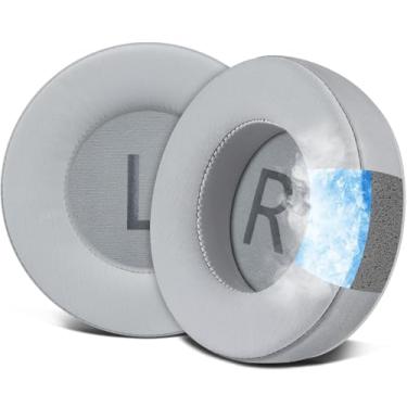 Imagem de SOULWIT Almofadas De Substituição Profissionais Com Gel Refrescante Para Fones Ouvido Akg K701, K702, Q701, Q702, K601, K612, K712, Auriculares Tecido Seda Gelada, Espuma Alta Densidade - Cinza