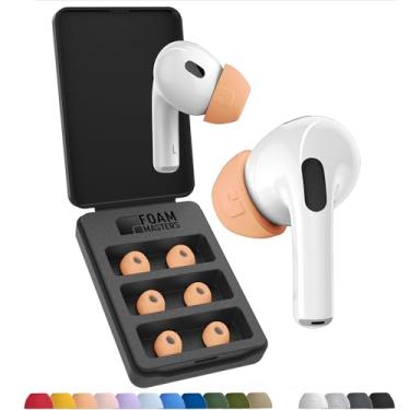 Imagem de Foam Masters Espumas de Memória Ultra-Premium para AirPods Pro 1ª e 2ª Geração | 3 Pares | Black Magic Versão 6.0 | Ajuste Seguro | Conforto | Cancelamento de Ruído Melhorado | Borrachas de Reposição
