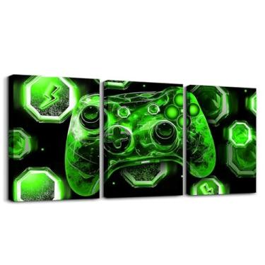 Imagem de Feelyou Decoração de parede infantil Gamer Picture Galaxy Gaming Canvas Art para sala de estar quarto moderno console de jogos pintura de parede e impressões meninos meninas gamepad adolescentes casa