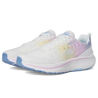 Imagem de Skechers Tênis feminino Go Run Consistent 2.0 respirável confortável, Branco/Multi, 37
