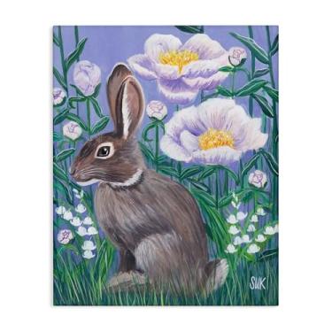 Imagem de Stupell Industries Design de arte de parede em tela de coelho ao anoitecer por Sarah Waldron Kimball, 40 x 50 cm