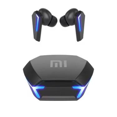 Imagem de Fones de Ouvido Bluetooth Gaming com LED Azul, Sem Fio, Base de Carregamento, Preto