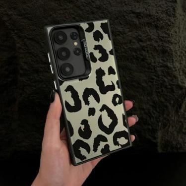 Imagem de YOGISU Capa prateada galvanizada com estampa de leopardo para Samsung A56 (para Samsung A56/Preto HeiYin)