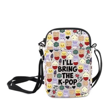 Imagem de MNIGIU Bolsa tiracolo com personagens de desenhos animados, presente para amantes de música pop coreana, I'll Bring The K-pop Group Members Messenger Bag, Bolsa carteiro para membros do grupo