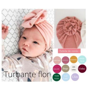 Imagem de Turbante flor (unidade ) - Ateliê da taty, Mostarda, M 6 a 12meses