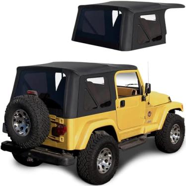 Imagem de Sierra Offroad Jeep Wrangler TJ (1997-2006) Estilo de fábrica Top macio com janelas coloridas, sem portas superioresSierra Offroad preto JEEP-97-02