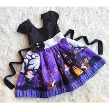 Imagem de Vestido Infantil Temático Simples Wandinha - EDYNHOKIDS, 01 ANO A 02 A