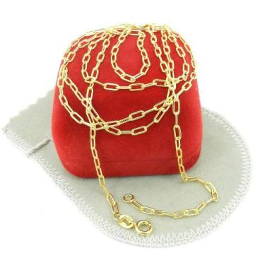 Imagem de Corrente Masculina 80Cm 2Mm Largura Folheada Ouro Cr678 - Wnbijouteria