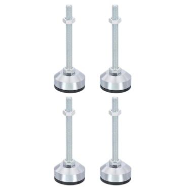 Imagem de PATIKIL Pés de nivelamento de móveis 5 cm de diâmetro base M10 rosca, 4 peças de aço carbono ajustável rosqueado nivelador de móveis niveladores de perna com almofadas para armário de cadeira de mesa